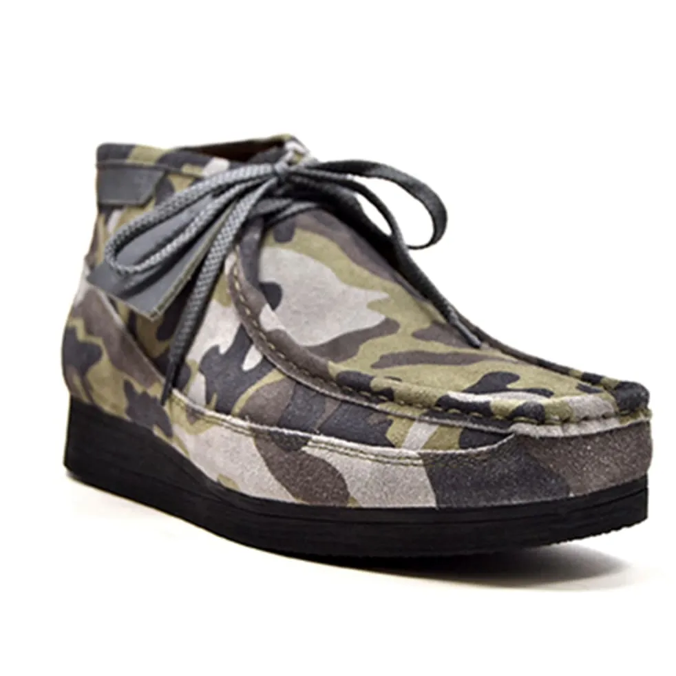 British Walkers New Castle Wallabee Boots Men's Multi Color Plaid Leather and Suede